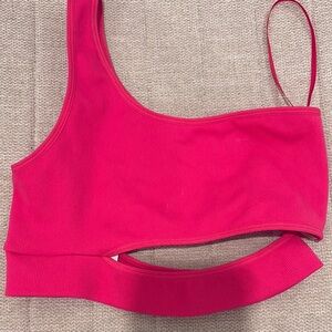 Pink One-Shoulder Women's Seamless Garage Top